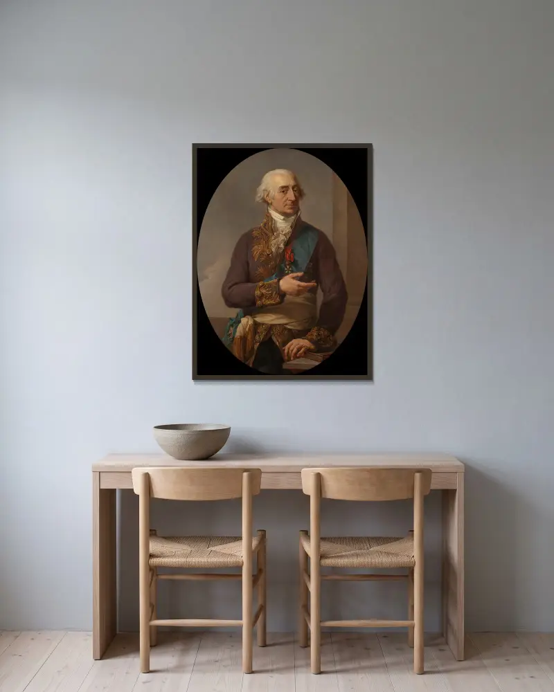 Porträt von Stanisław Małachowski (1736–1809), Marschall des Sejm – Nr. 2 von Marcello Bacciarelli gerahmt an einer Wand