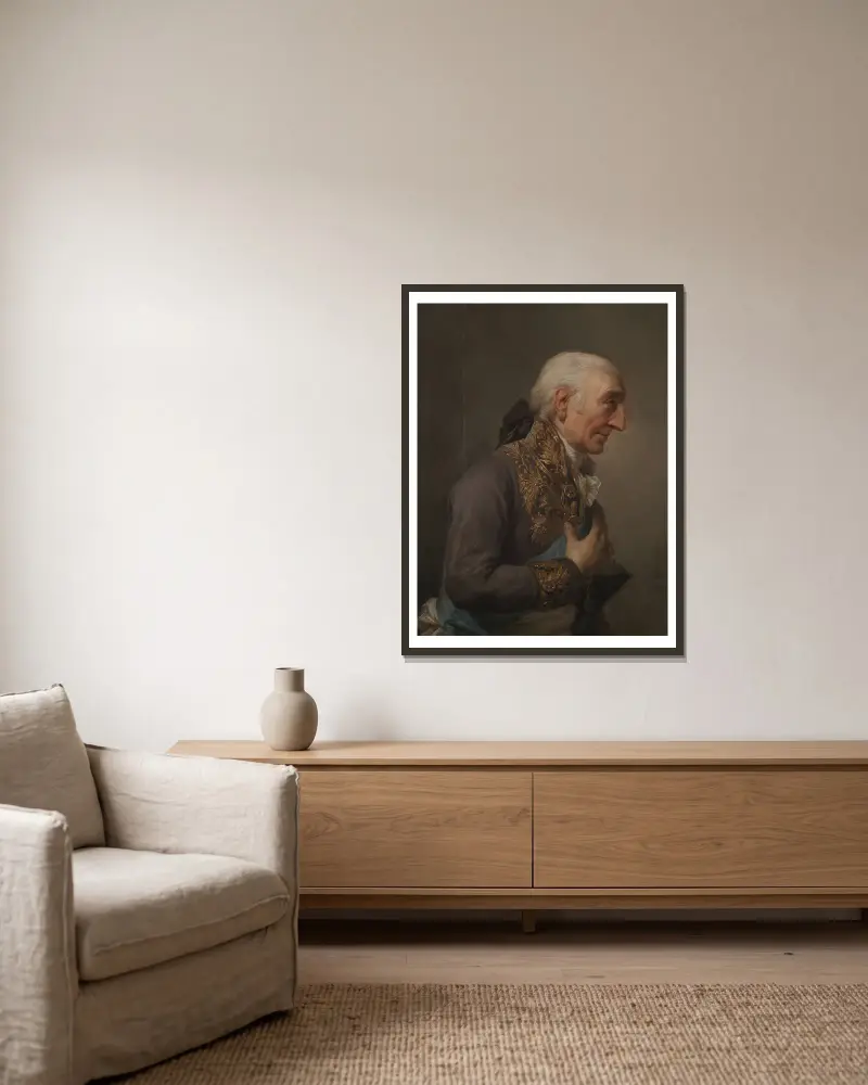 Porträtt av Stanisław Małachowski (1736–1809), sejmens marskalk – nr 1 av Marcello Bacciarelli inramad på en vägg