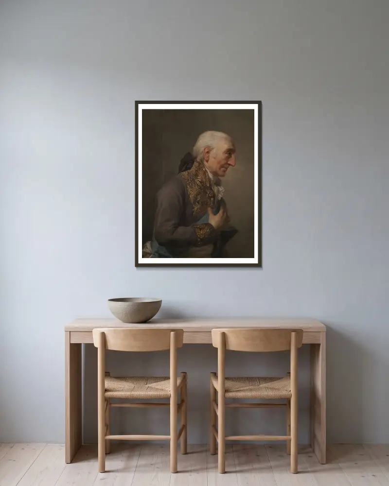 Porträtt av Stanisław Małachowski (1736–1809), sejmens marskalk – nr 1 av Marcello Bacciarelli inramad på en vägg