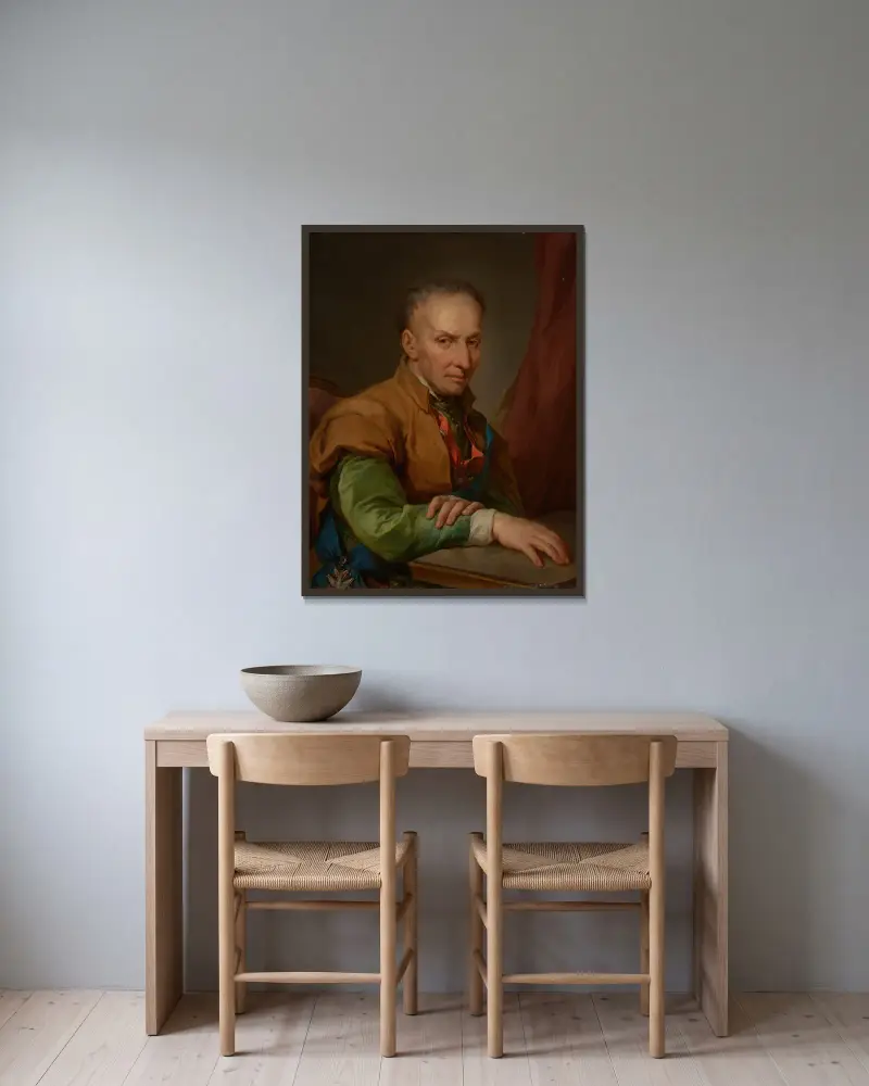 Porträtt av Walenty Sobolewski (1724–1800) eller Maciej Leon Sobolewski (1724–1804) av Marcello Bacciarelli inramad på en vägg