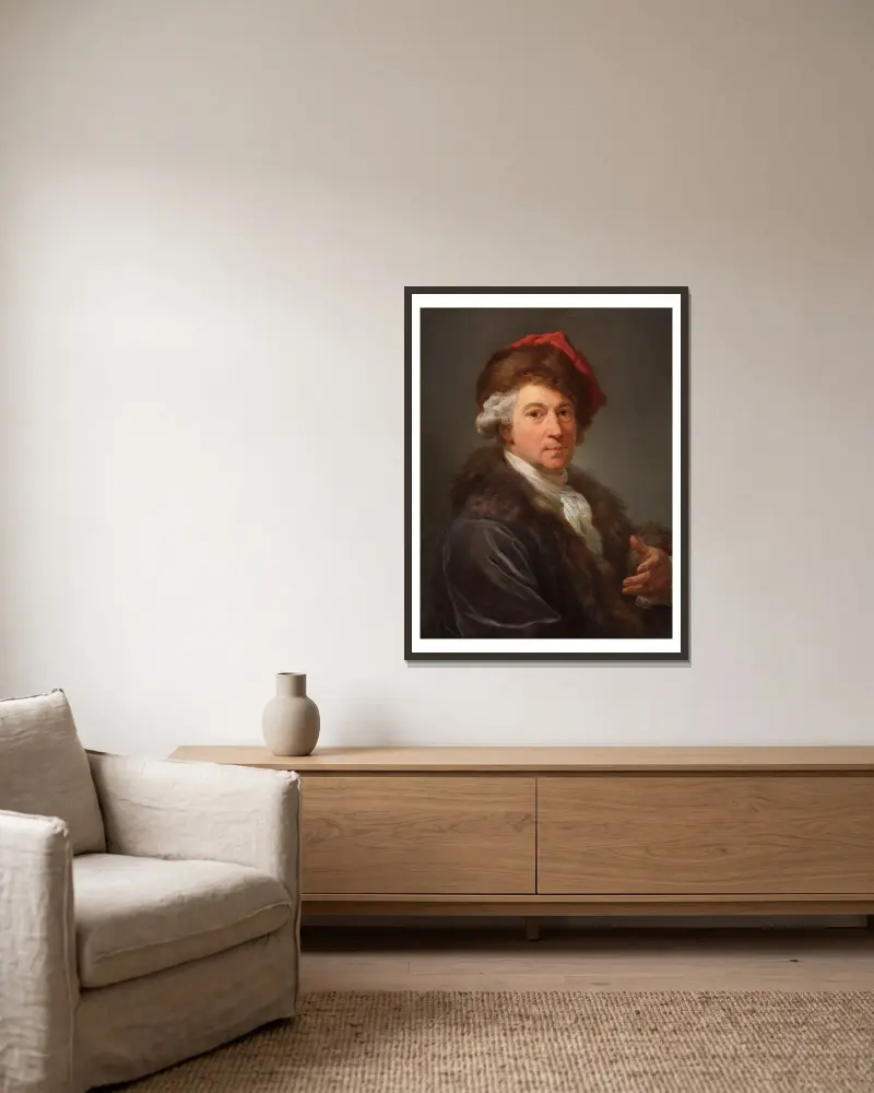 Selbstporträt von Marcello Bacciarelli gerahmt an einer Wand