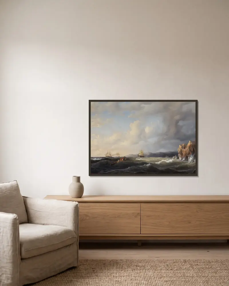 Bark vor dem Wind bei Kullaberg von Marcus Larson gerahmt an einer Wand