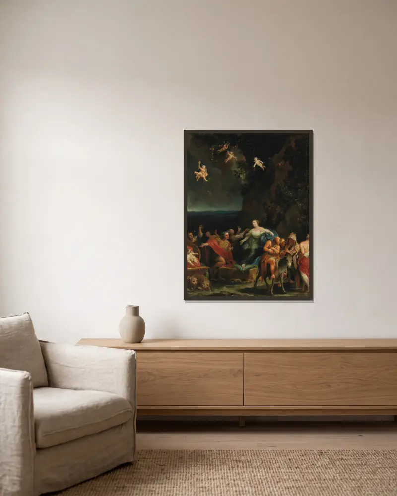 Bachhus i Ariadna, Giuseppe Maria Crespi w ramie na ścianie