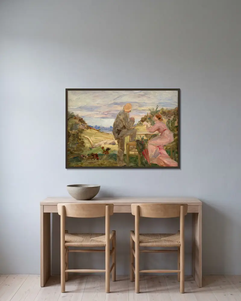 Ett par i La Divonne av Marie Bracquemond inramad på en vägg