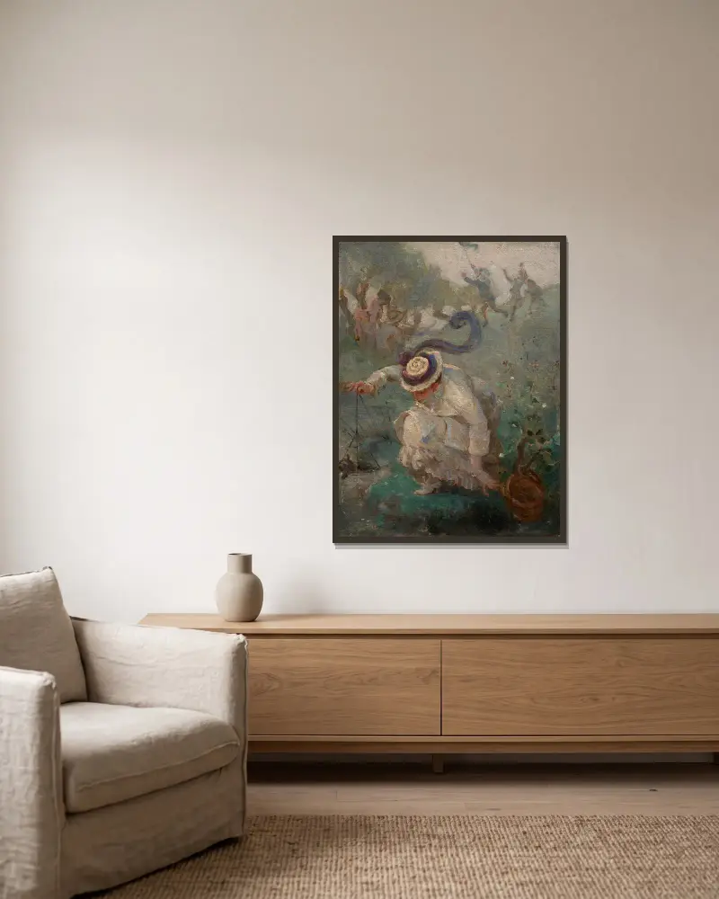 Krebsfischen von Marie Bracquemond gerahmt an einer Wand