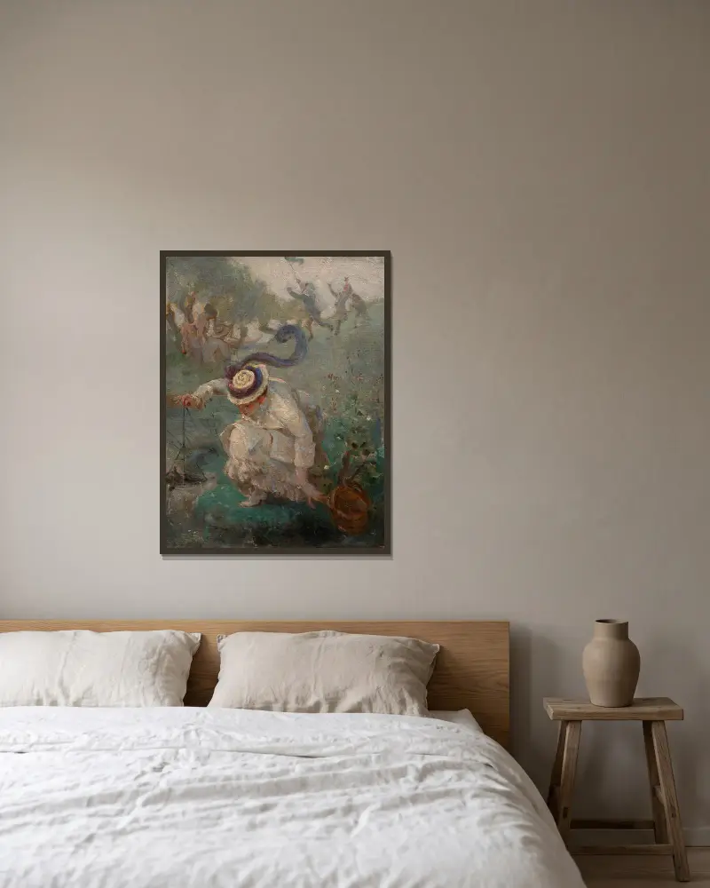Krebsfischen von Marie Bracquemond gerahmt an einer Wand