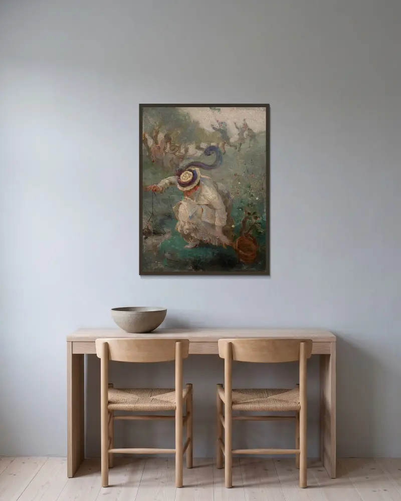 Krebsfischen von Marie Bracquemond gerahmt an einer Wand