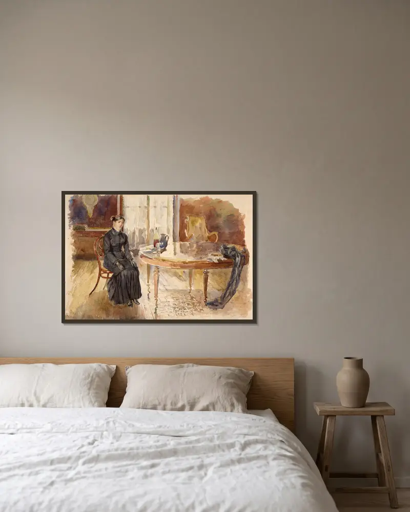 Selbstbildnis, 1872 von Marie Bracquemond gerahmt an einer Wand
