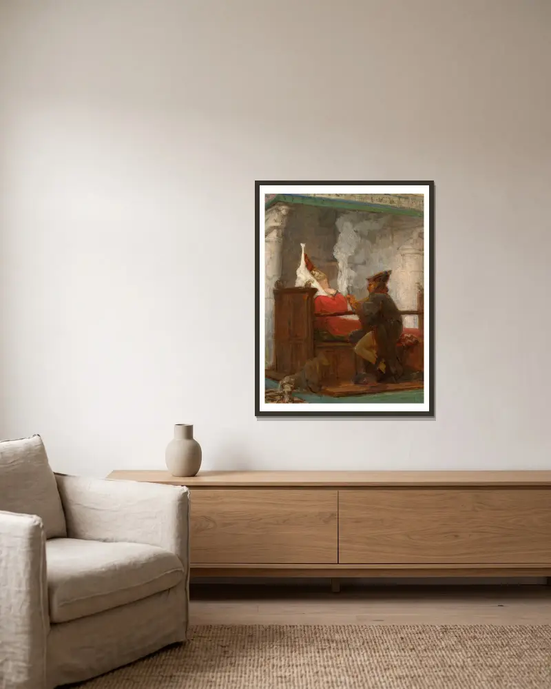 Studie für „La Lecture“ von Marie Bracquemond gerahmt an einer Wand