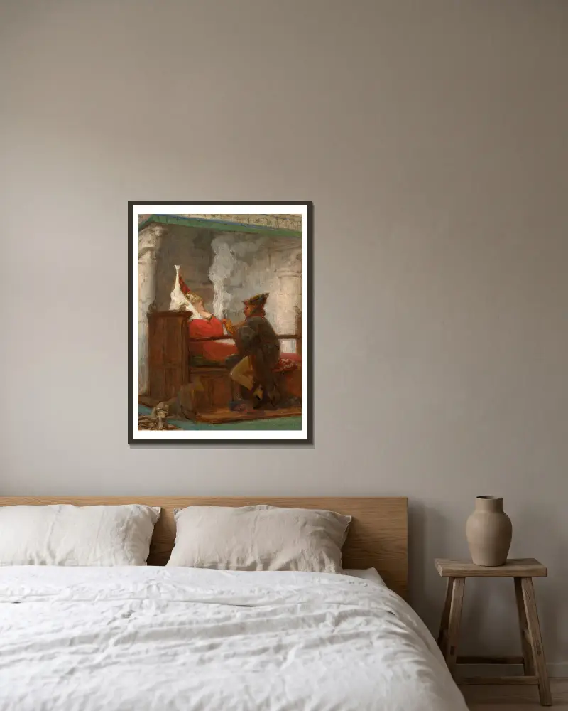Studie für „La Lecture“ von Marie Bracquemond gerahmt an einer Wand