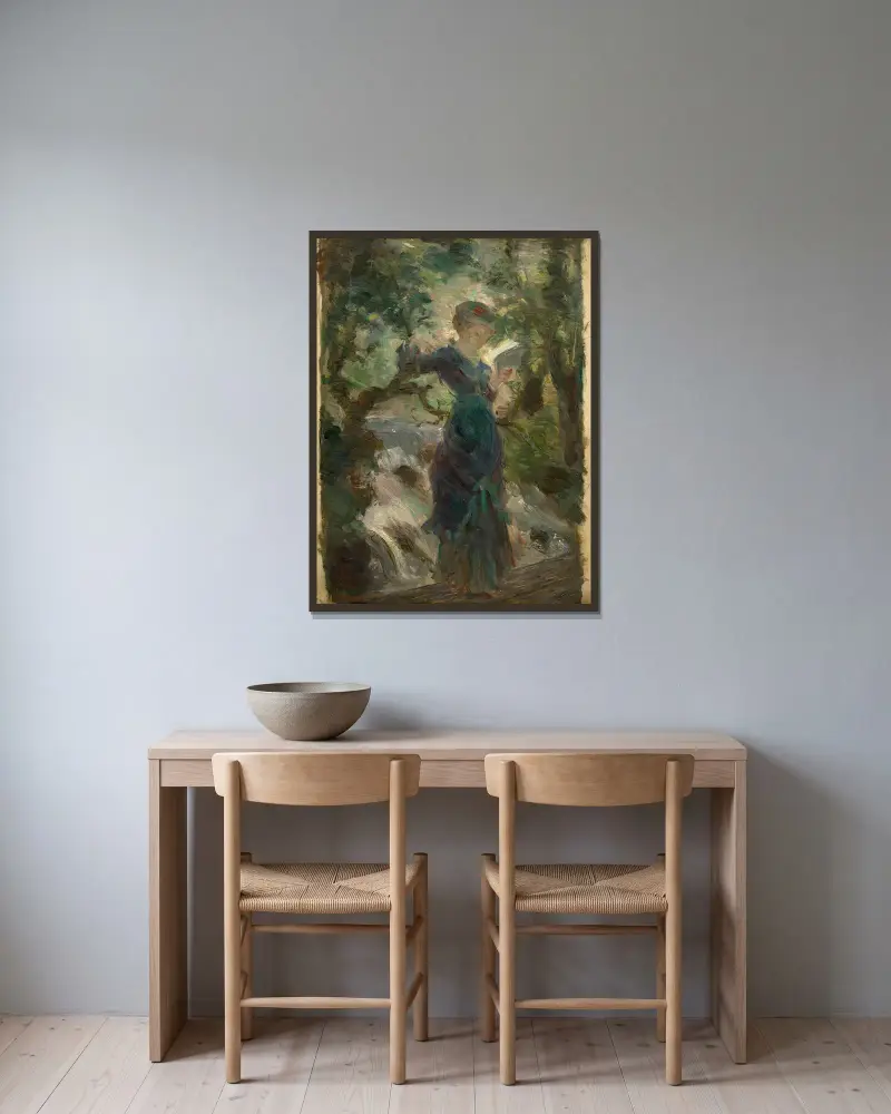 Junge Dame beim Lesen von Marie Bracquemond gerahmt an einer Wand