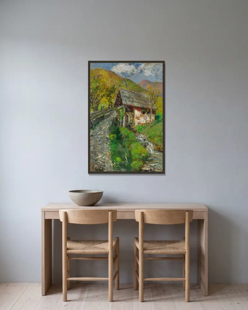 An old mill in Carinthia av Marie Egner inramad på en vägg