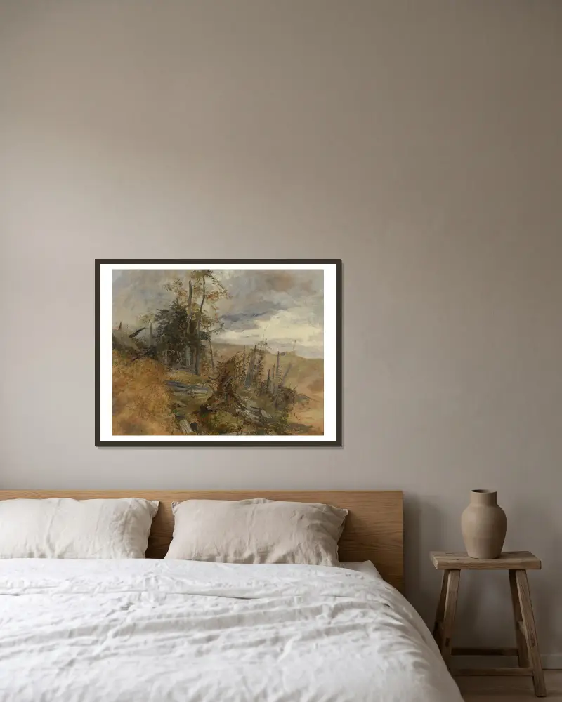 Windbruch (c1884) av Marie Egner inramad på en vägg