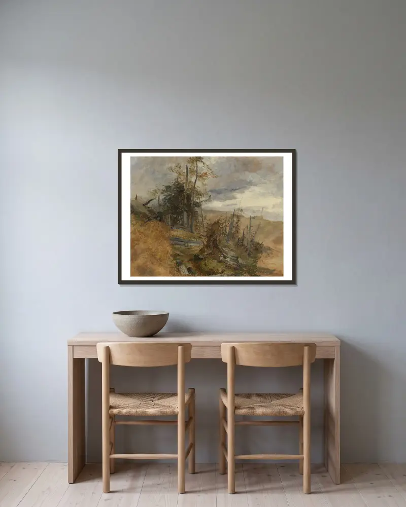 Windbruch (c1884) av Marie Egner inramad på en vägg