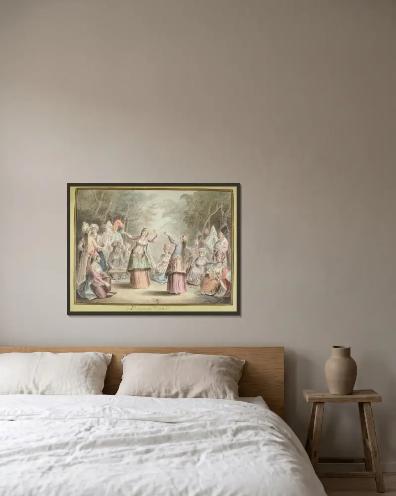 Türkische Tänzerinnen von François-Marie Rosset gerahmt an einer Wand