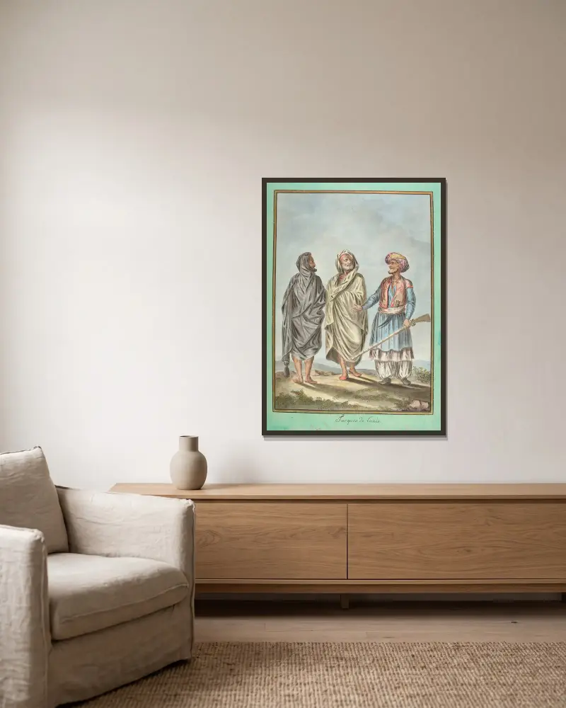 Tunesische Türken von François-Marie Rosset gerahmt an einer Wand
