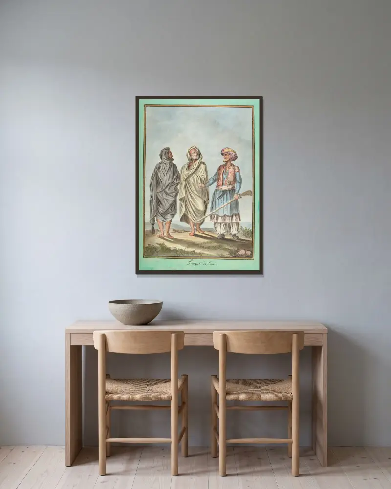 Tunesische Türken von François-Marie Rosset gerahmt an einer Wand