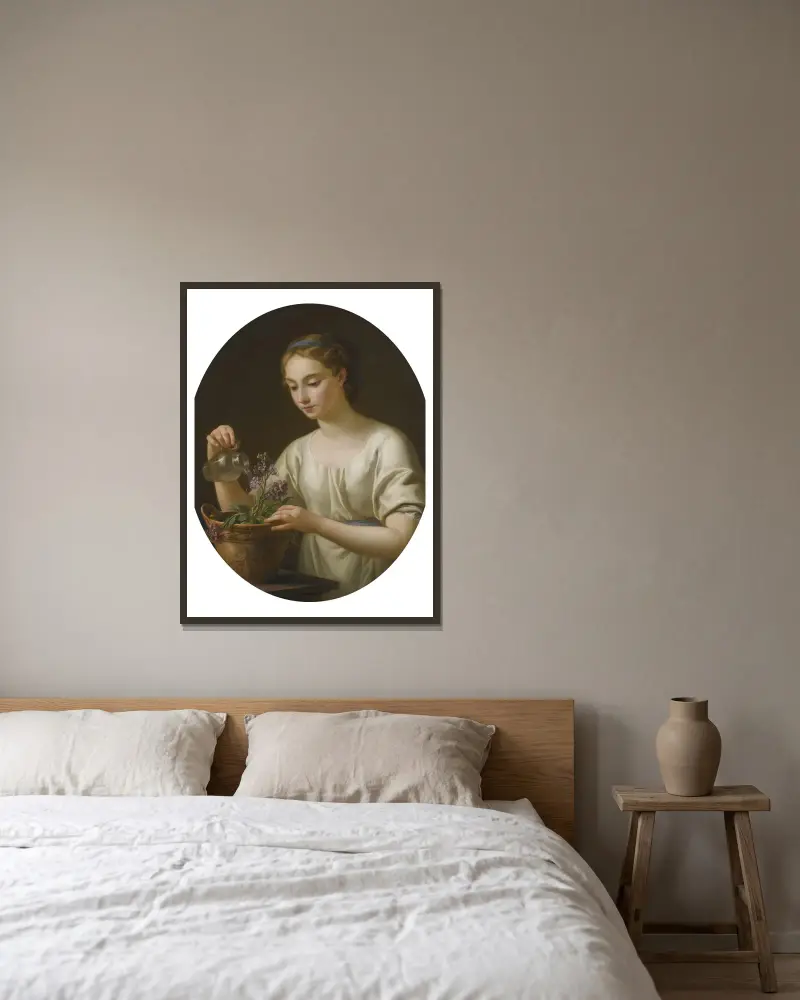 La Jeune Athénienne av Joseph-Marie Vien inramad på en vägg