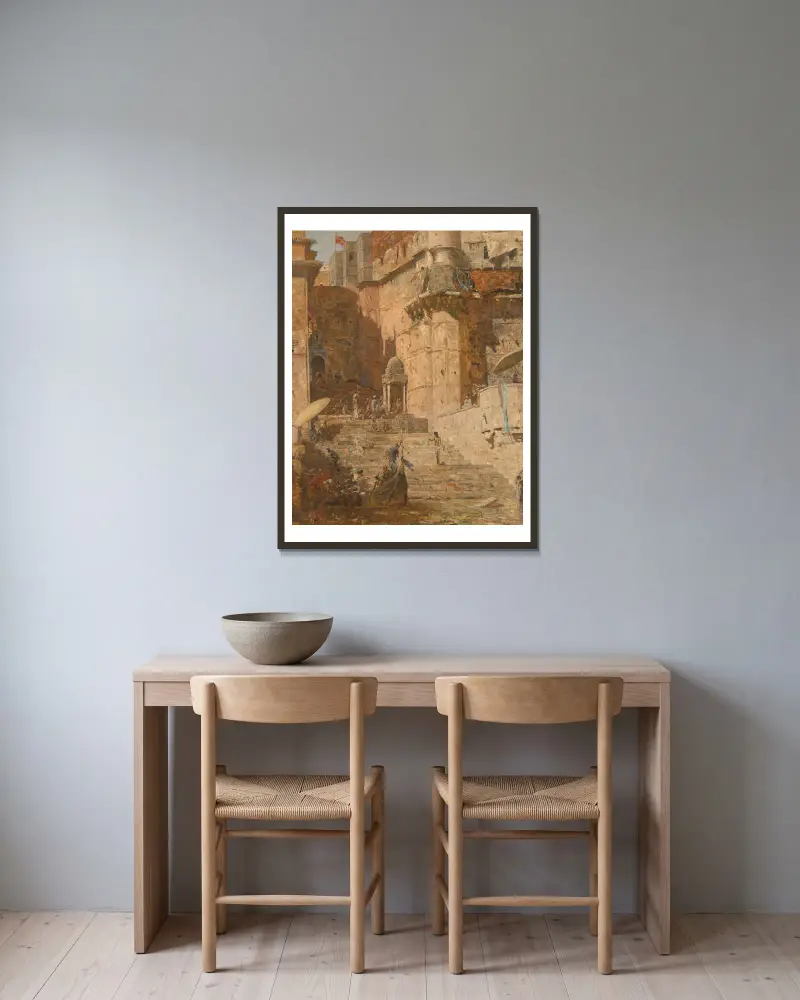 Benares, 1913, Marius Bauer w ramie na ścianie