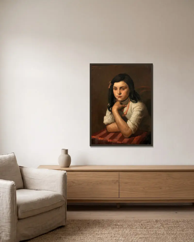 Portrait of May Berlinsky av Mark Gertler inramad på en vägg