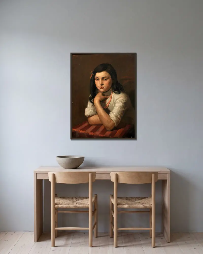 Portrait of May Berlinsky av Mark Gertler inramad på en vägg
