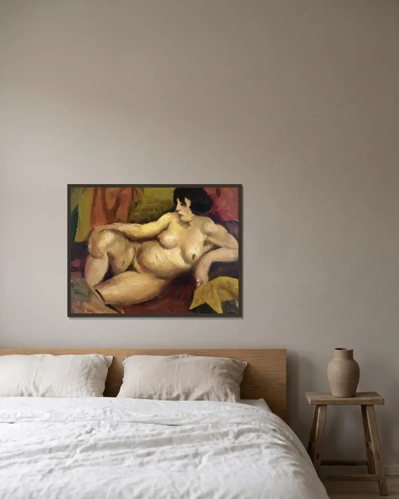 Liegender Akt, 1922 von Mark Gertler gerahmt an einer Wand