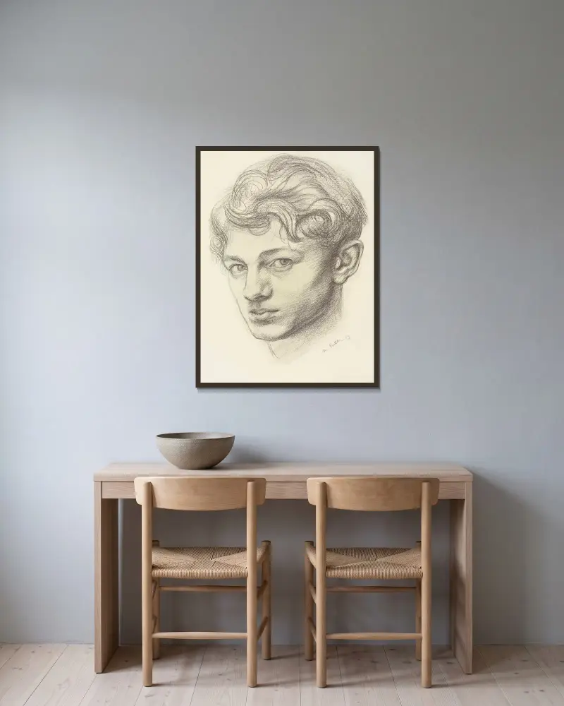 Autoportrét, Mark Gertler v rámu na stěně