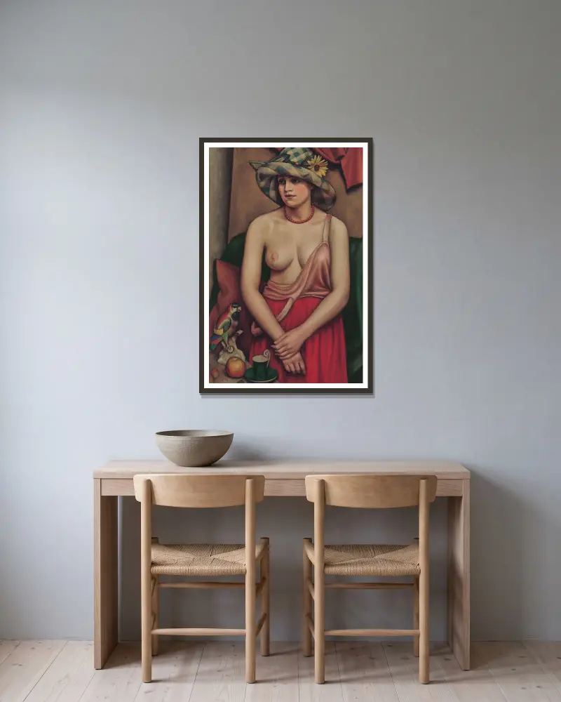 Słomkowy kapelusz, Mark Gertler w ramie na ścianie