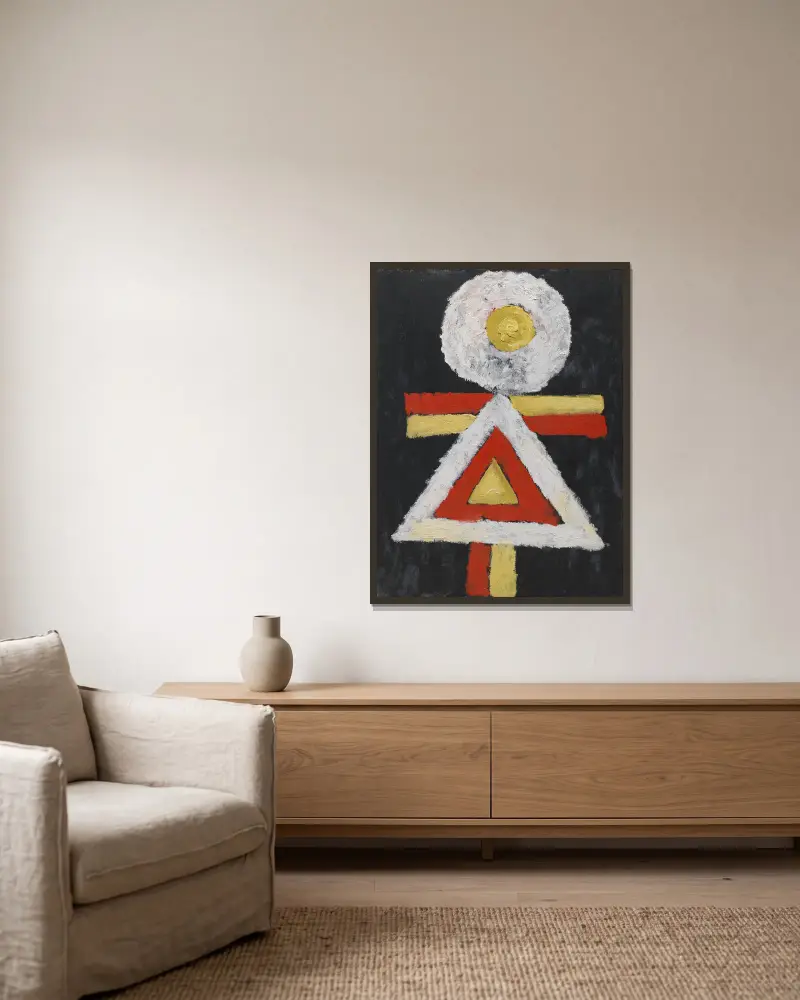 Geometrische Figur von Marsden Hartley gerahmt an einer Wand