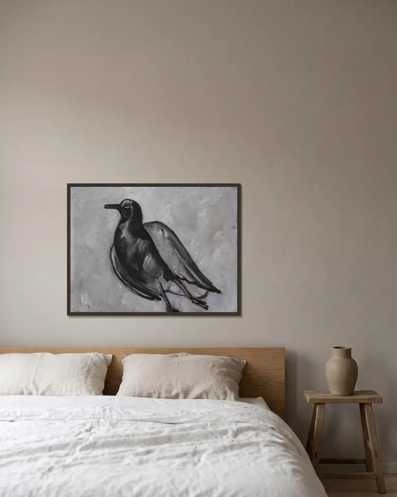 Gull av Marsden Hartley inramad på en vägg