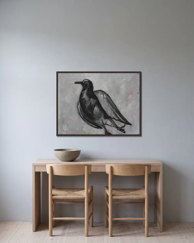 Gull av Marsden Hartley inramad på en vägg