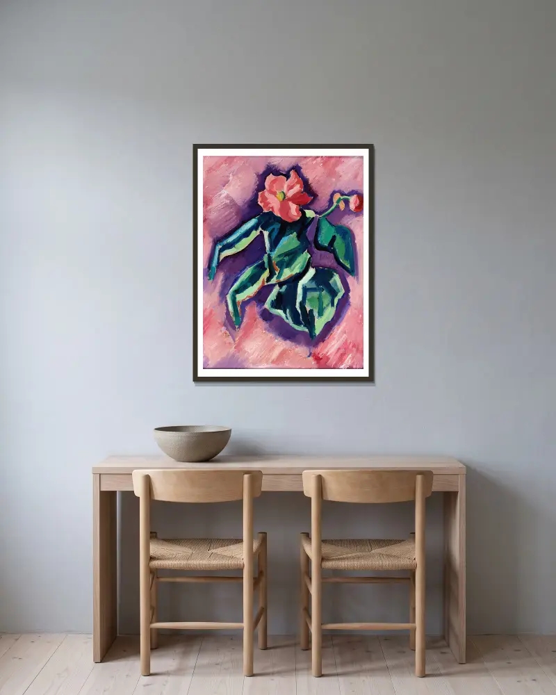 Pink Begonias av Marsden Hartley inramad på en vägg
