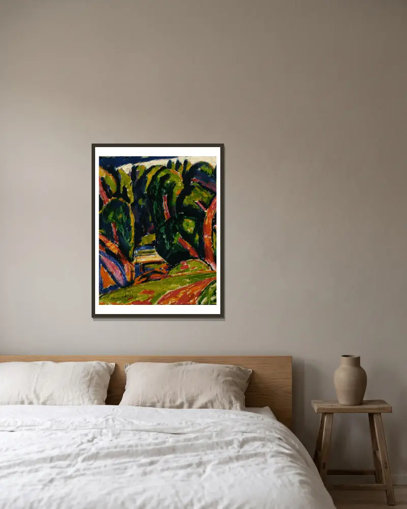 Roter Baum von Marsden Hartley gerahmt an einer Wand