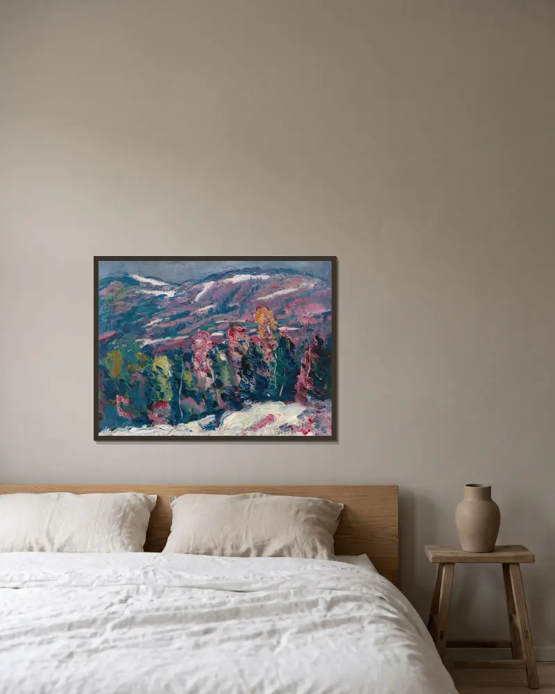 Vintersång av Marsden Hartley inramad på en vägg