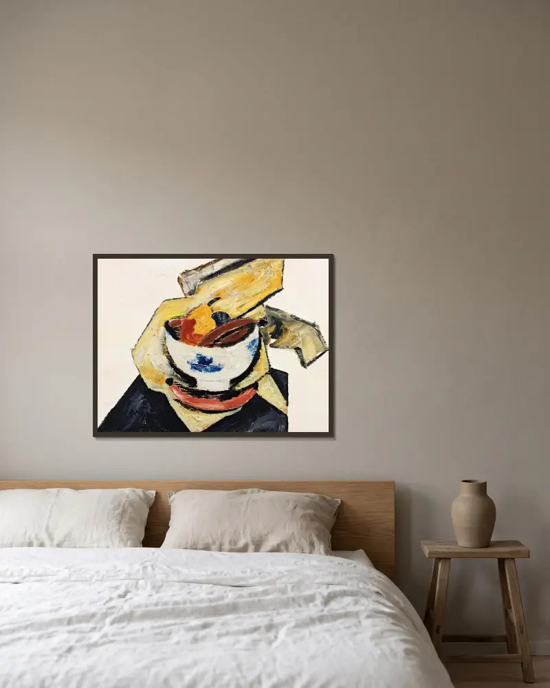 Stillleben mit weißer Schale von Marsden Hartley gerahmt an einer Wand