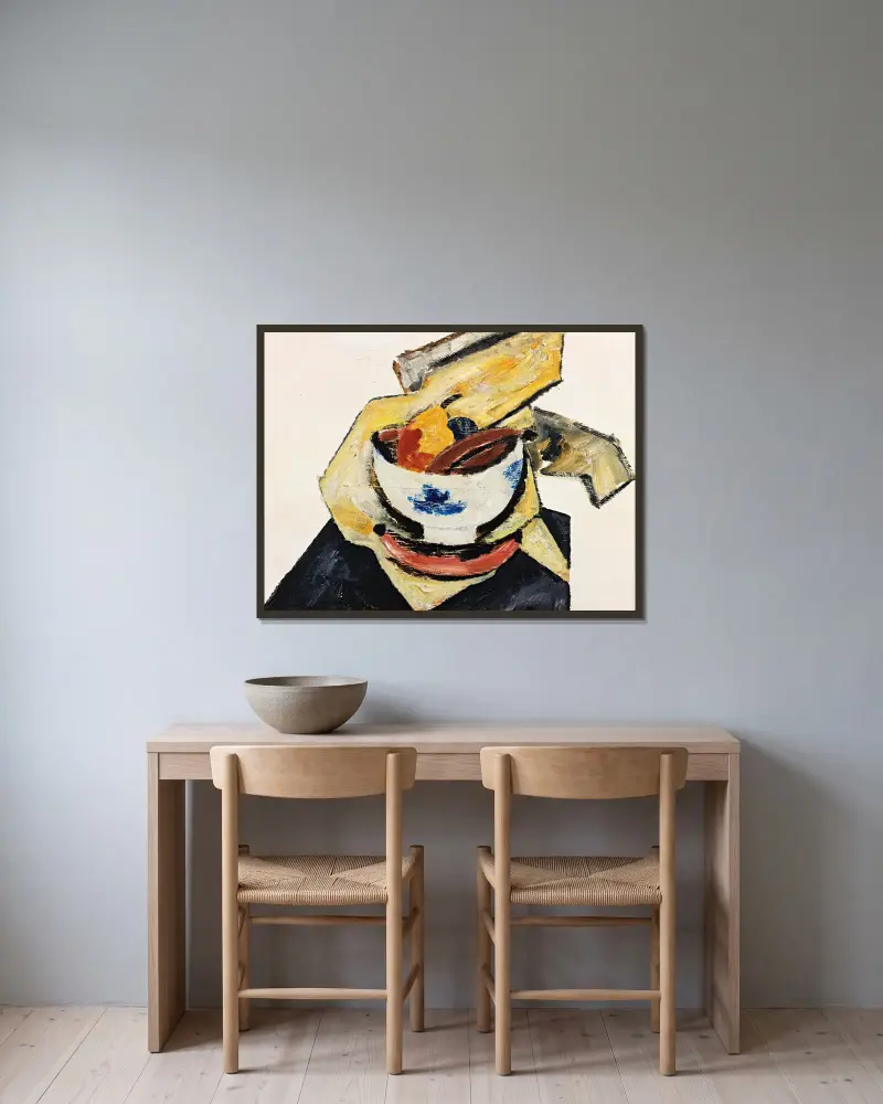 Stillleben mit weißer Schale von Marsden Hartley gerahmt an einer Wand
