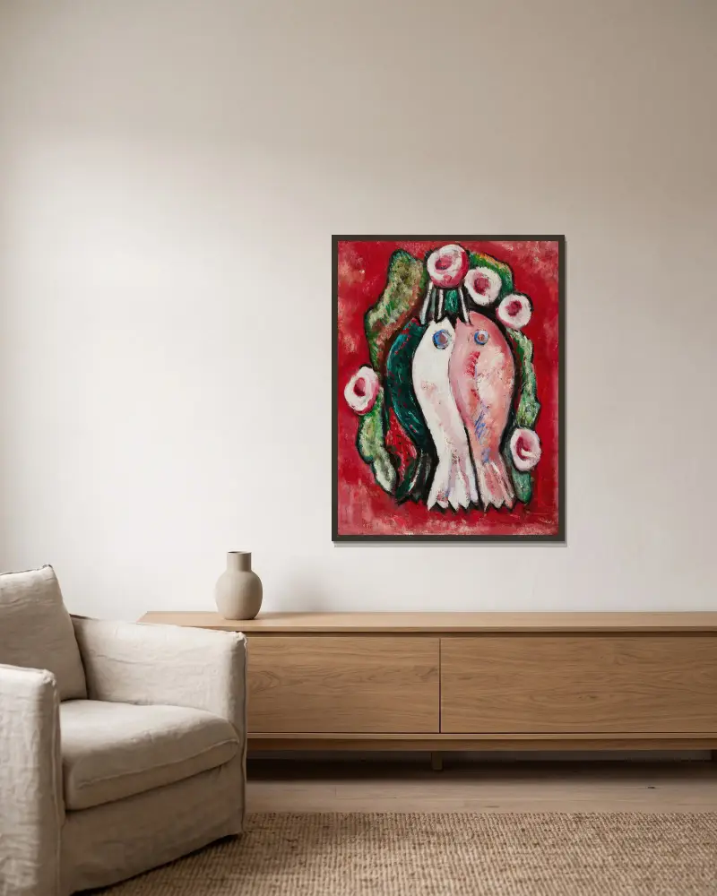 Tropische Fantasie von Marsden Hartley gerahmt an einer Wand