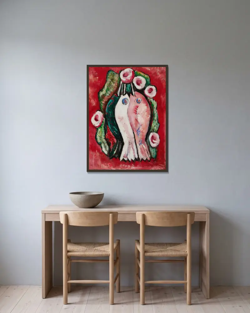 Tropische Fantasie von Marsden Hartley gerahmt an einer Wand