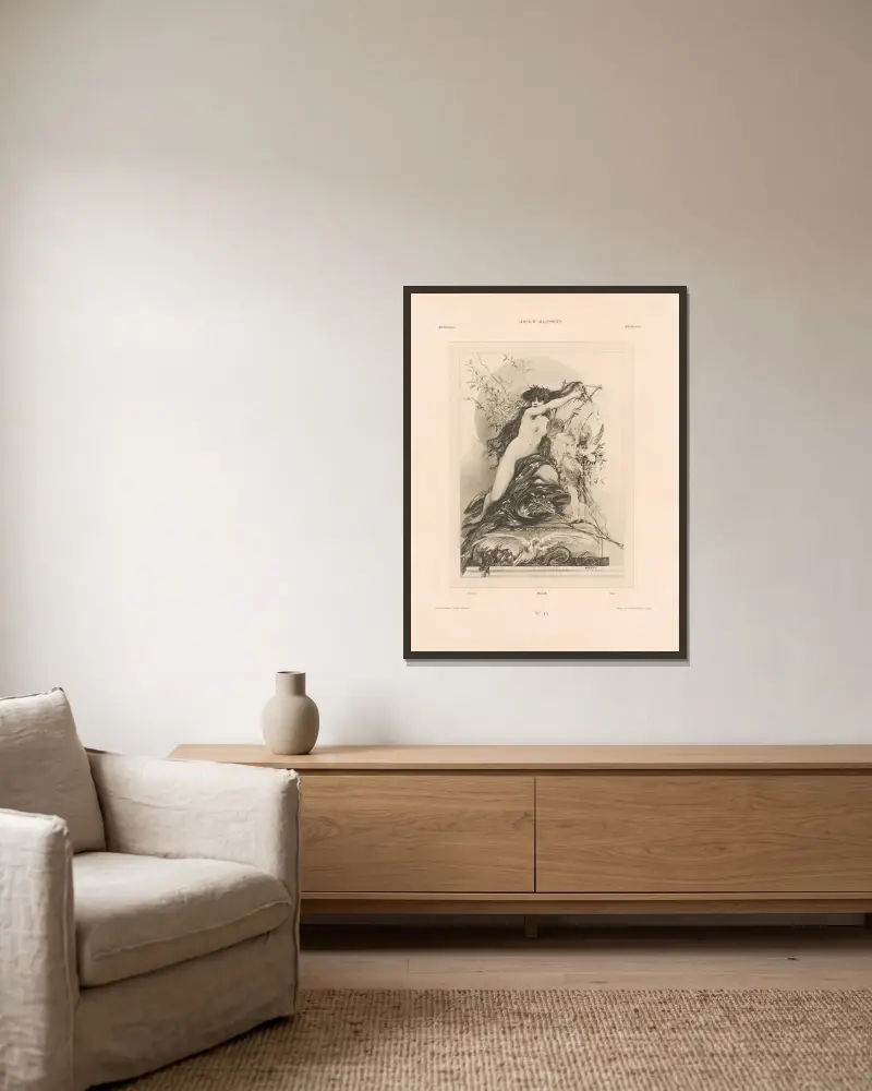 Allegorien, neue Folge, Tafel 17 von Martin Gerlach gerahmt an einer Wand