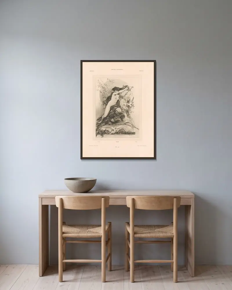 Allegorien, neue Folge, Tafel 17 von Martin Gerlach gerahmt an einer Wand
