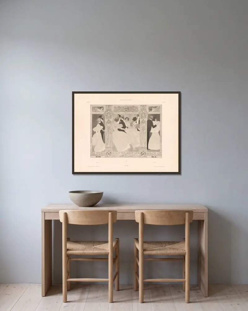 Allegorien, neue Folge, Tafel 43 von Martin Gerlach gerahmt an einer Wand