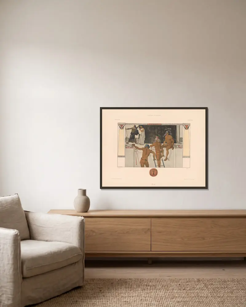 Allegorien, neue Folge, Tafel 81 von Martin Gerlach gerahmt an einer Wand