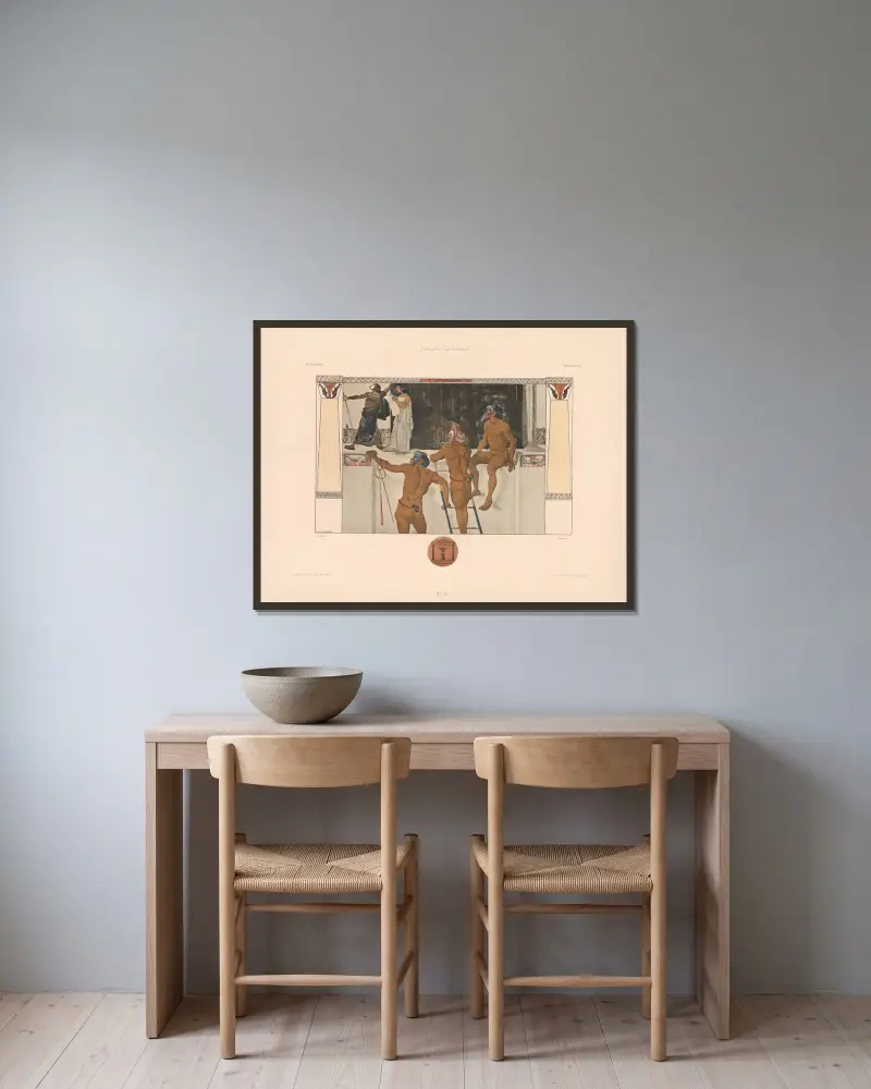 Allegorien, neue Folge, Tafel 81 von Martin Gerlach gerahmt an einer Wand