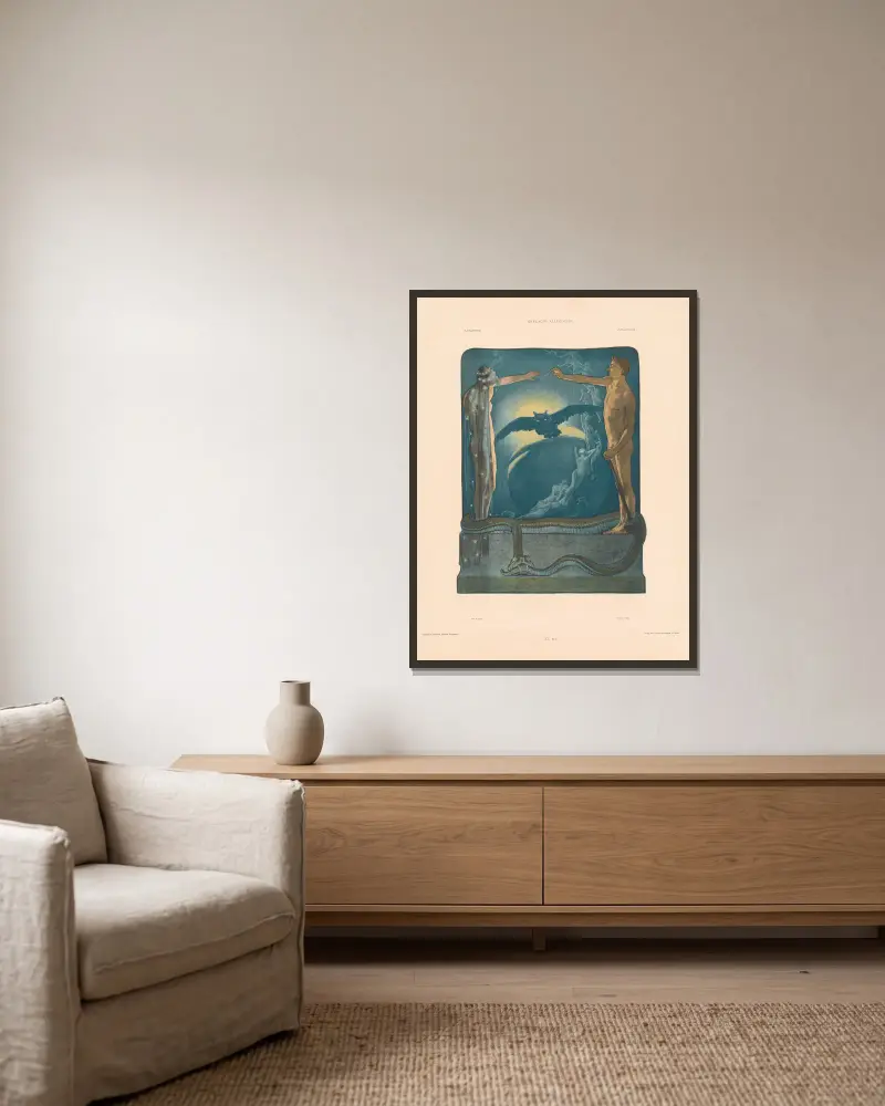 Allegorien, neue Folge Pl. 116 von Martin Gerlach gerahmt an einer Wand