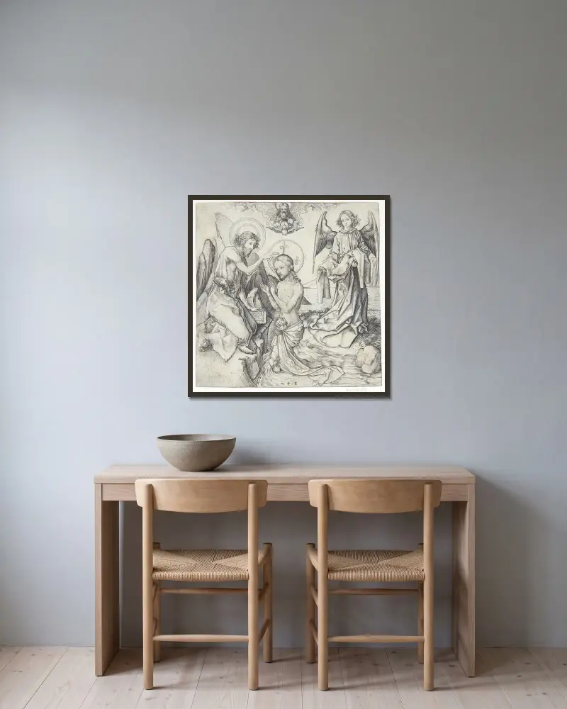 Chrzest Jezusa, Martin Schongauer w ramie na ścianie