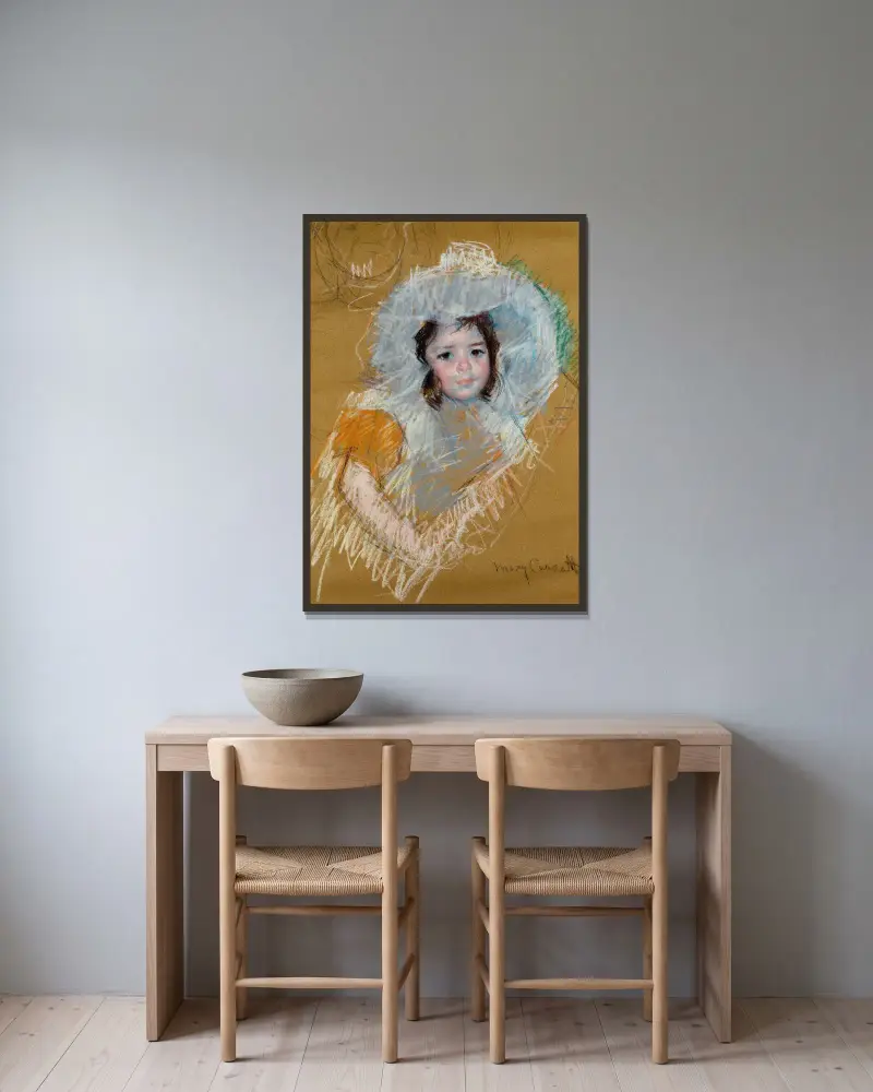 Buste de fillette av Mary Cassatt inramad på en vägg