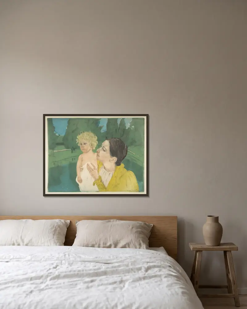U dně rybníka, Mary Cassatt v rámu na stěně