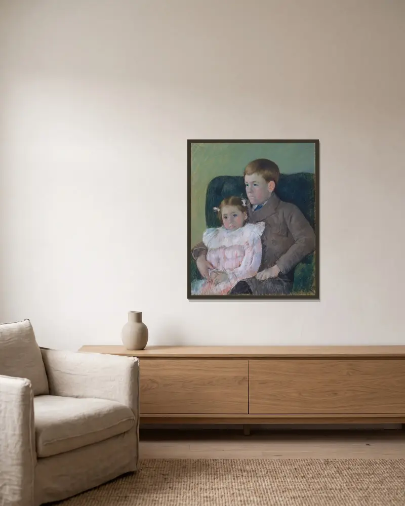 Gardner and Ellen Mary Cassatt av Mary Cassatt inramad på en vägg