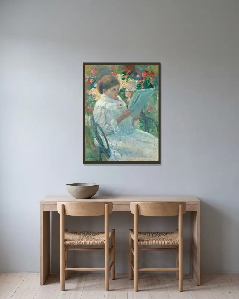 On a Balcony av Mary Cassatt inramad på en vägg