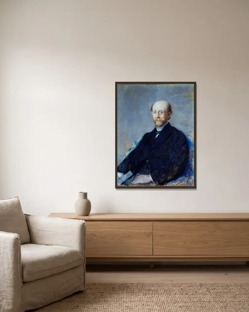 Portrait d’homme av Mary Cassatt inramad på en vägg